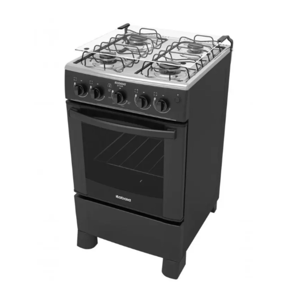 Fogão Itatiaia Star ng 4 Bocas Preto Bivolt 