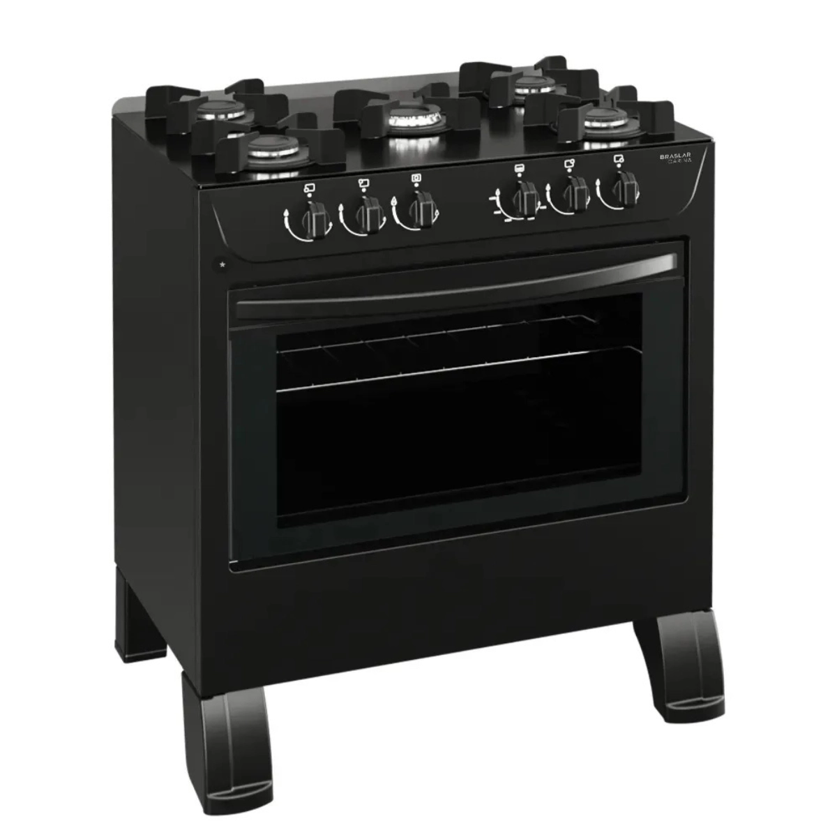 FOGAO BRASLAR 5 BOCAS CARINA BLACK FORNO TREMPE ESMALTADA FOGAO BRASLAR 5 BOCAS CARINA BLACK FORNO TREMPE ESMALTADA