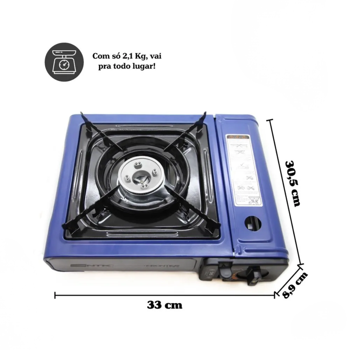 FOGAREIRO DE MESA FRONTIER 1 BOCA PORTATIL NAUTIKA FOGAREIRO DE MESA FRONTIER 1 BOCA PORTATIL NAUTIKA