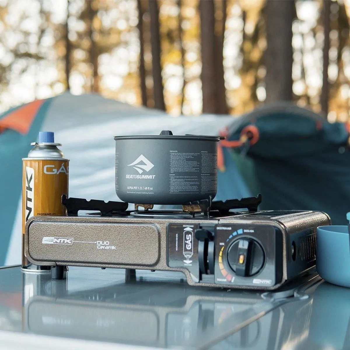 FOGAREIRO DE MESA PORTARIL DUO CERAMIK NAUTIKA C MALETA