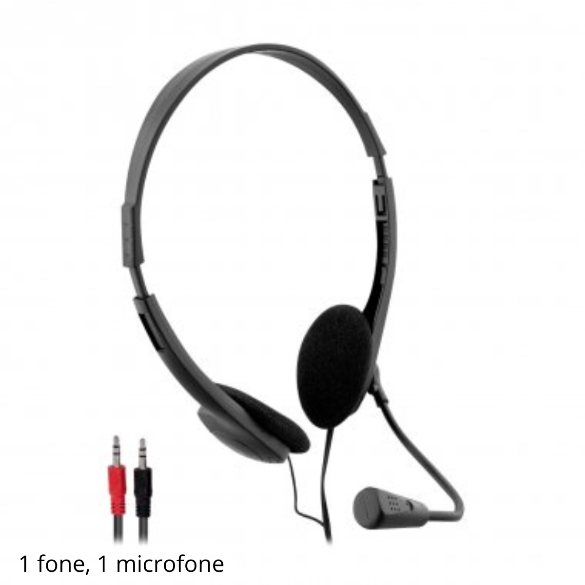 FONE DE OUVIDO HEADSET OFFICE PRETO BRIGHT P2 COM MICROFONE  E CABO DE 1,2 METROS.