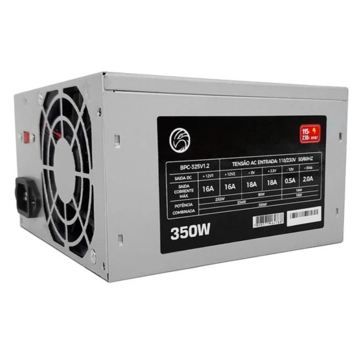 FONTE ATX 350W REAL BRAZILPC BPC-325V.2 24 PINOS OEM FONTE ATX 350W REAL BRAZILPC BPC-325V.2 24 PINOS OEM