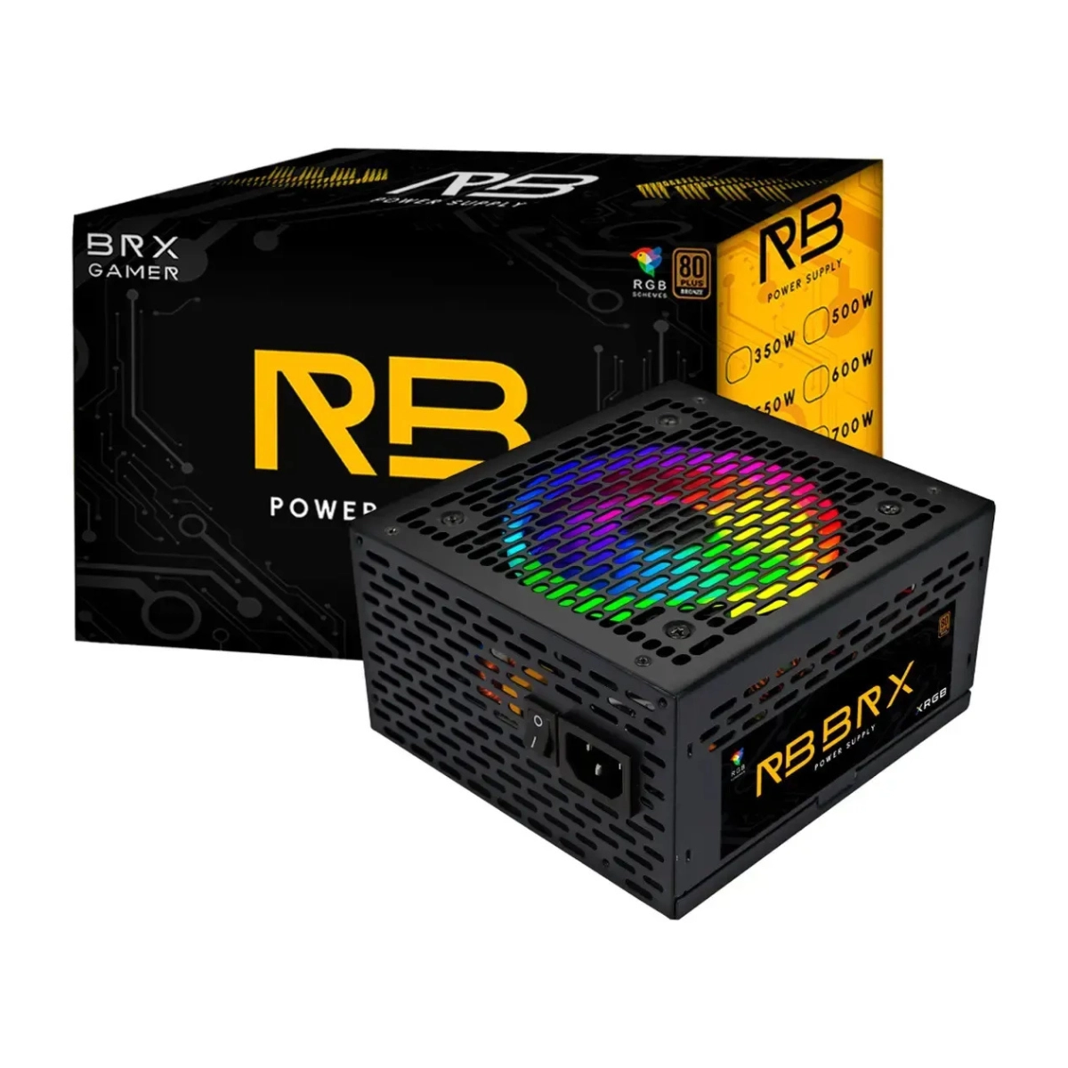FONTE ATX 650W BRX 80 GAMER BRONZE RGB BIVOLT PRETO FONTE ATX 650W BRX 80 GAMER BRONZE RGB BIVOLT PRETO