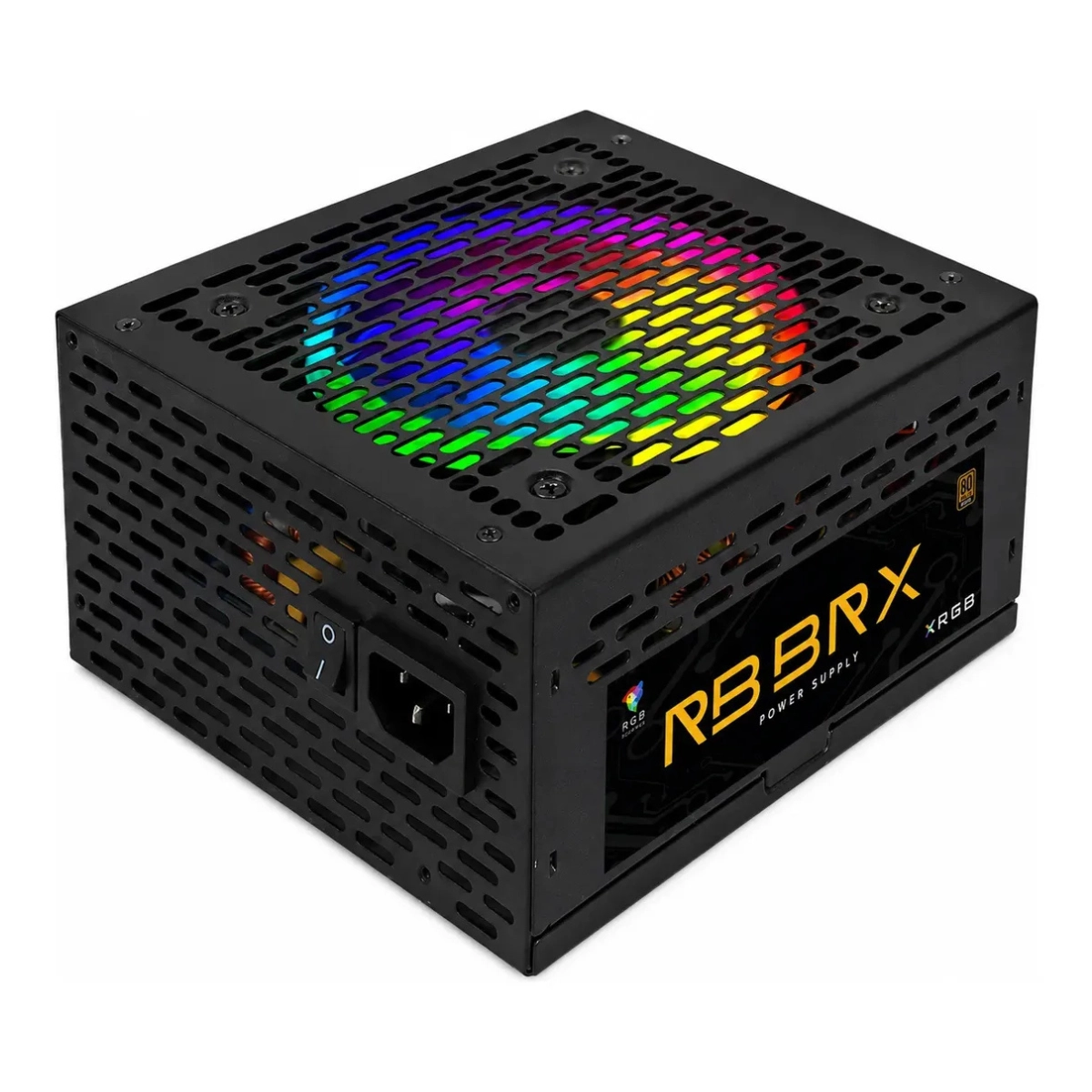 FONTE DE ALIMENTAÇÃO ATX550W BRX80 AUTOMÁTICA RGB RAINBOW PRETO