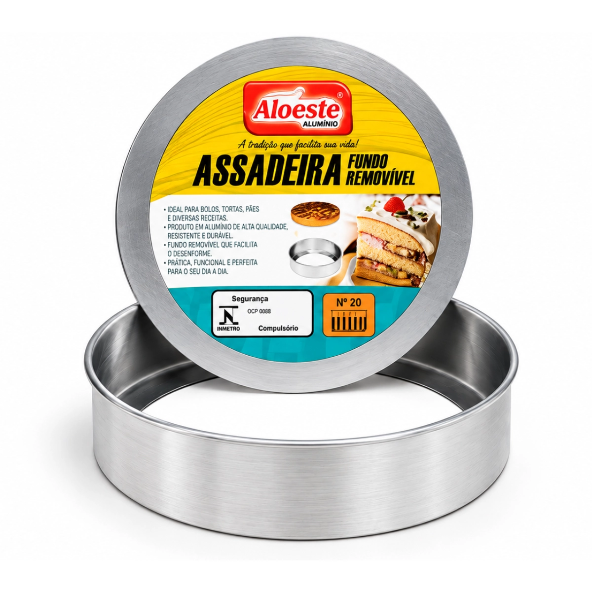 FORMA DE ALUMINIO COM FUNDO REMOVIVEL ALOESTE 18 CM ALTA FORMA DE ALUMINIO COM FUNDO REMOVIVEL ALOESTE 18 CM ALTA