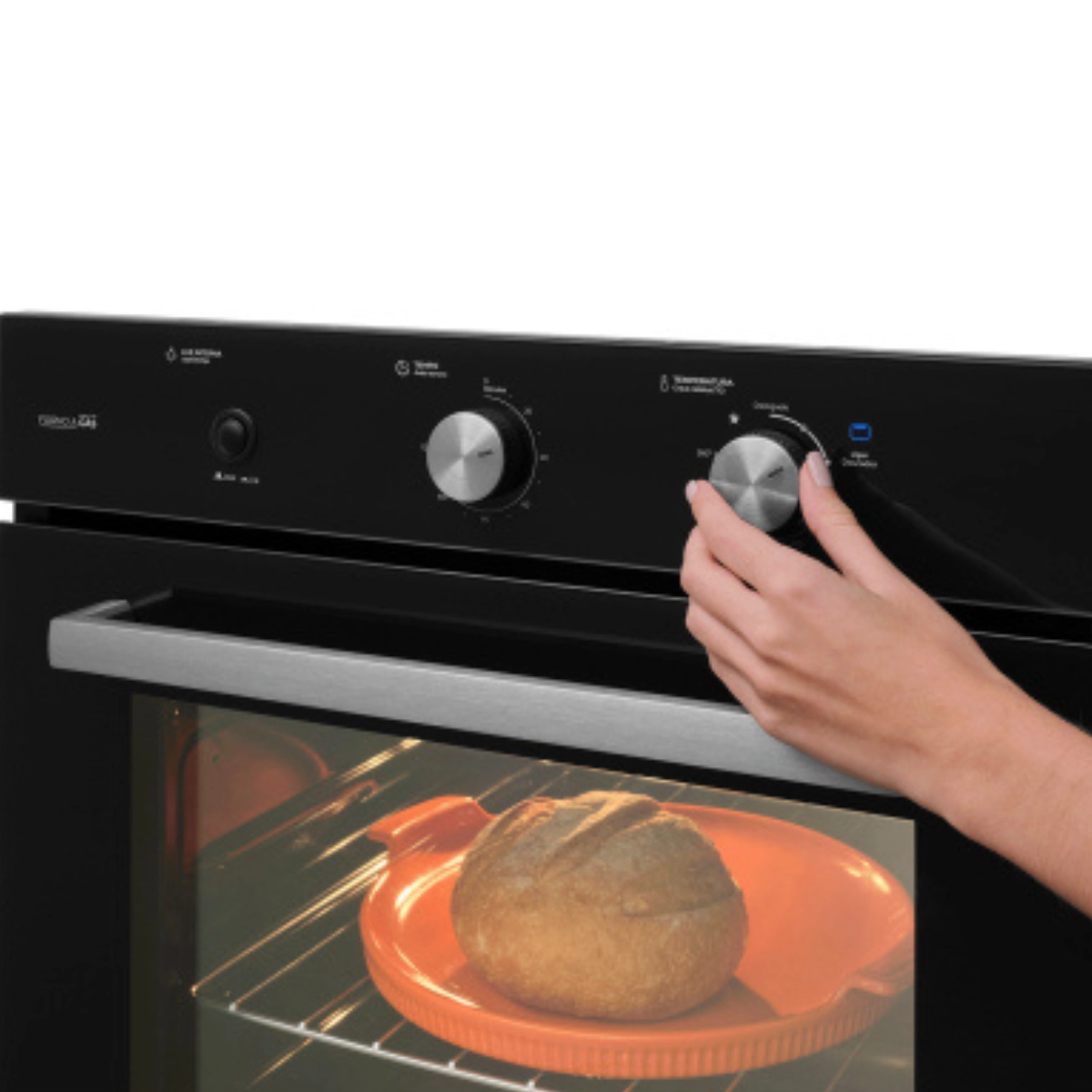 Forno a Gas de Embutir Fischer Infinity 78l com Grill Preto 220v Forno a Gas de Embutir Fischer Infinity 78l com Grill Preto 220v