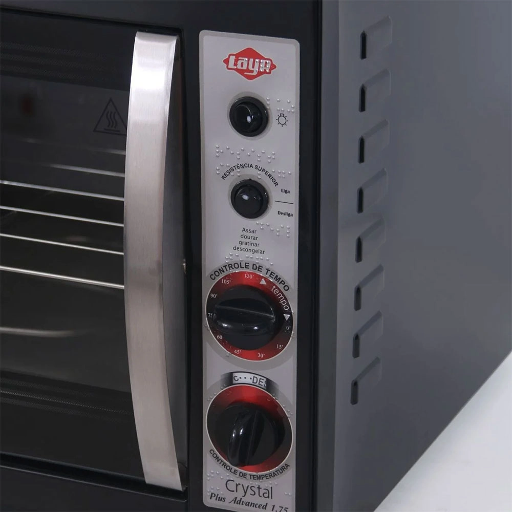 FORNO DE BANCADA ELÉTRICO 46 LITROS 127V - LAYR CRYSTAL PLUS ADVANCED BLACK 