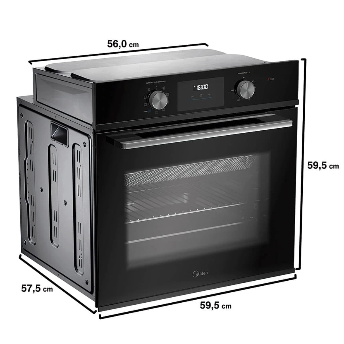 FORNO DE EMBUTIR ELÉTRICO 80L MIDEA DIGITAL AIRFRYER 8 FUNÇÕES 220V