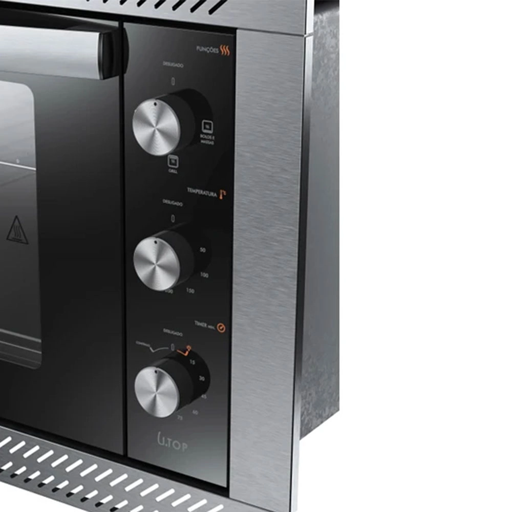 FORNO DE EMBUTIR ELÉTRICO ATLAS UTOP 44L COM GRILL PRETO 220V FORNO DE EMBUTIR ELÉTRICO ATLAS UTOP 44L COM GRILL PRETO 220V