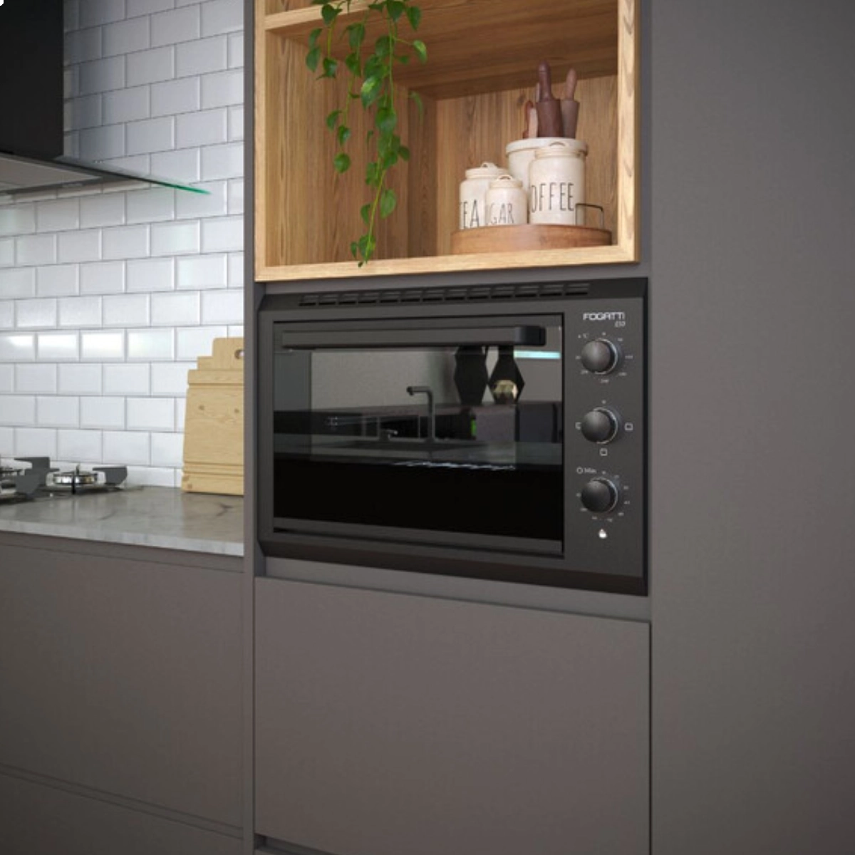 FORNO ELÉTRICO DE EMBUTIR FOGATTI 50L PRETO 1750W E50 LUZ INTERNA 220V FORNO ELÉTRICO DE EMBUTIR FOGATTI 50L PRETO 1750W E50 LUZ INTERNA 220V