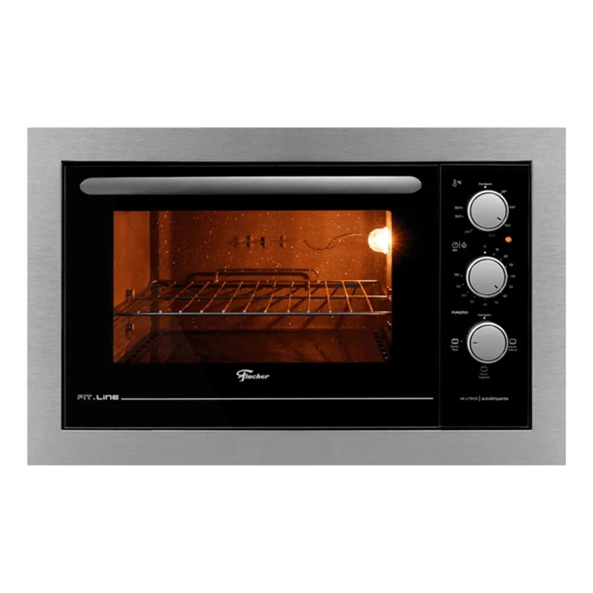 FORNO ELÉTRICO DE EMBUTIR INOX 48L 320C FISCHER FIT LINE 220V FORNO ELÉTRICO DE EMBUTIR INOX 48L 320C FISCHER FIT LINE 220V
