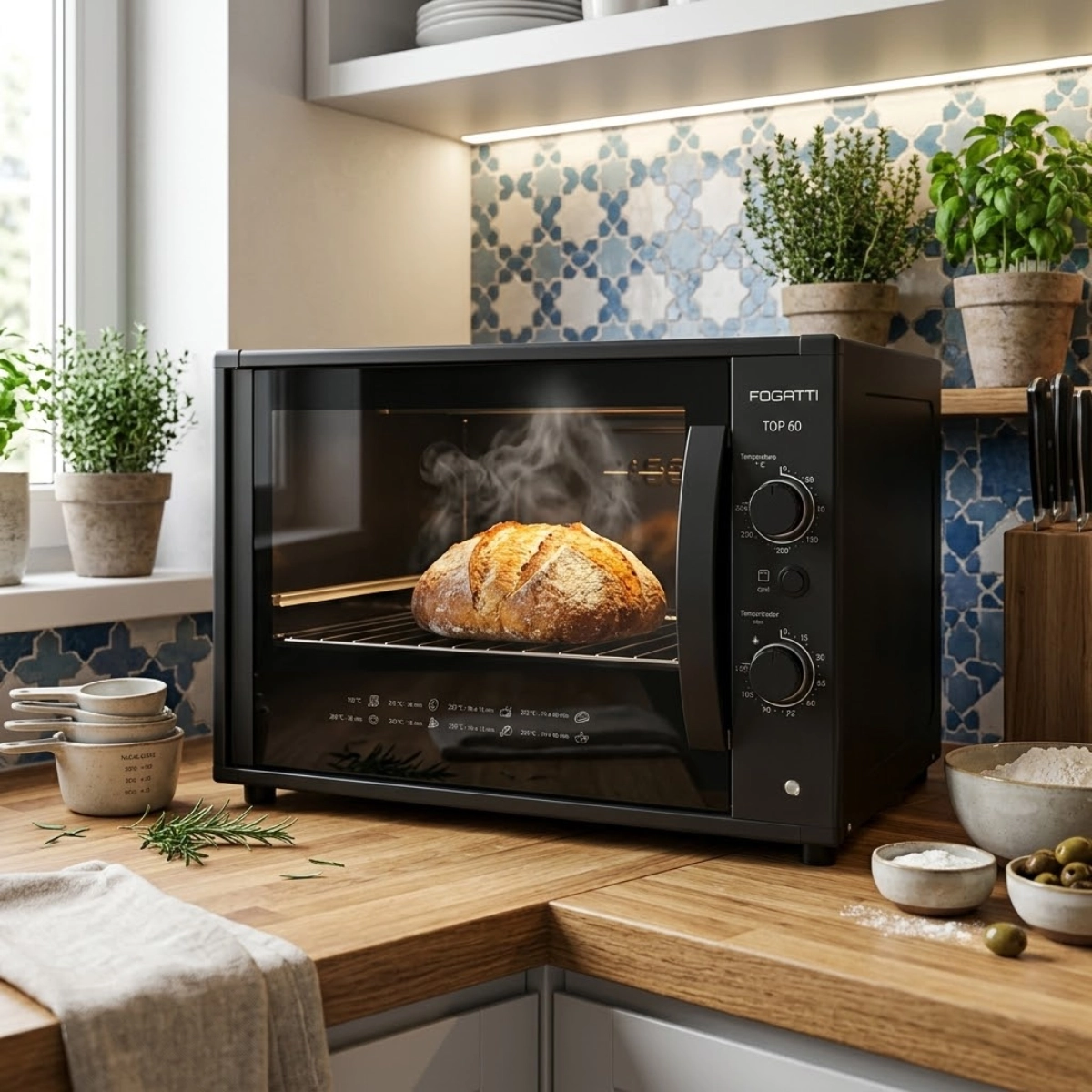 FORNO ELÉTRICO DE EMBUTIR TOP60 FOGATTI 60L PRETO 220V
