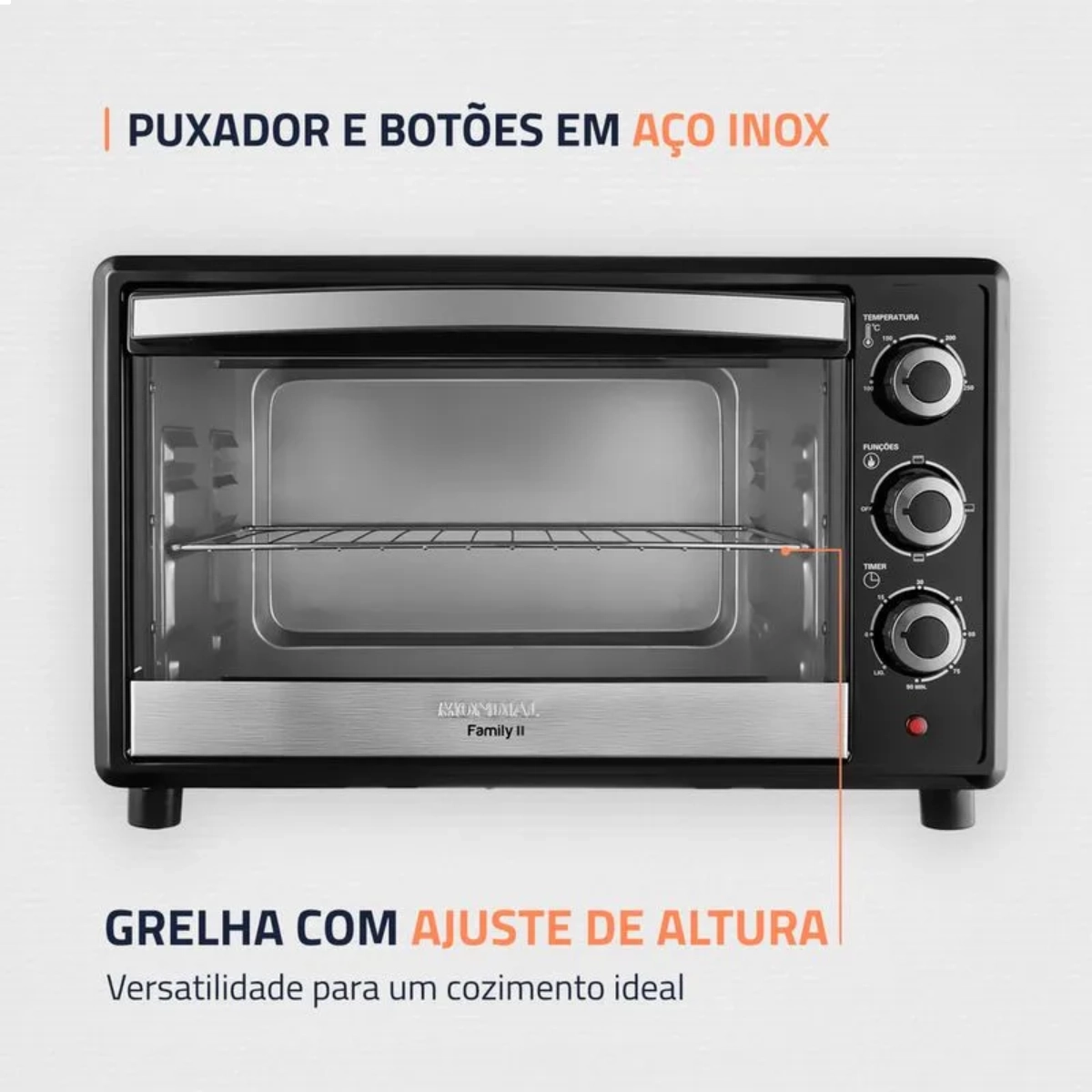 FORNO ELÉTRICO MONDIAL FAMILY FR-42 1600W 42L 127V PRETO