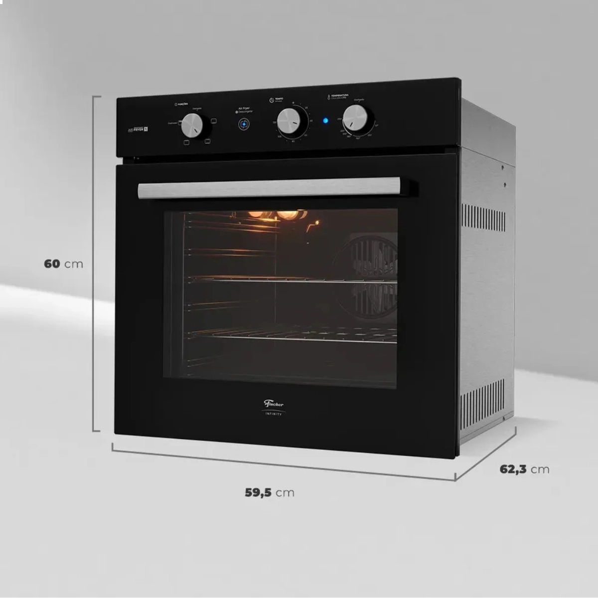 Forno Eletrico de Embutir Fischer Infinity 78l com Air Fryer Preto 220v Forno Eletrico de Embutir Fischer Infinity 78l com Air Fryer Preto 220v