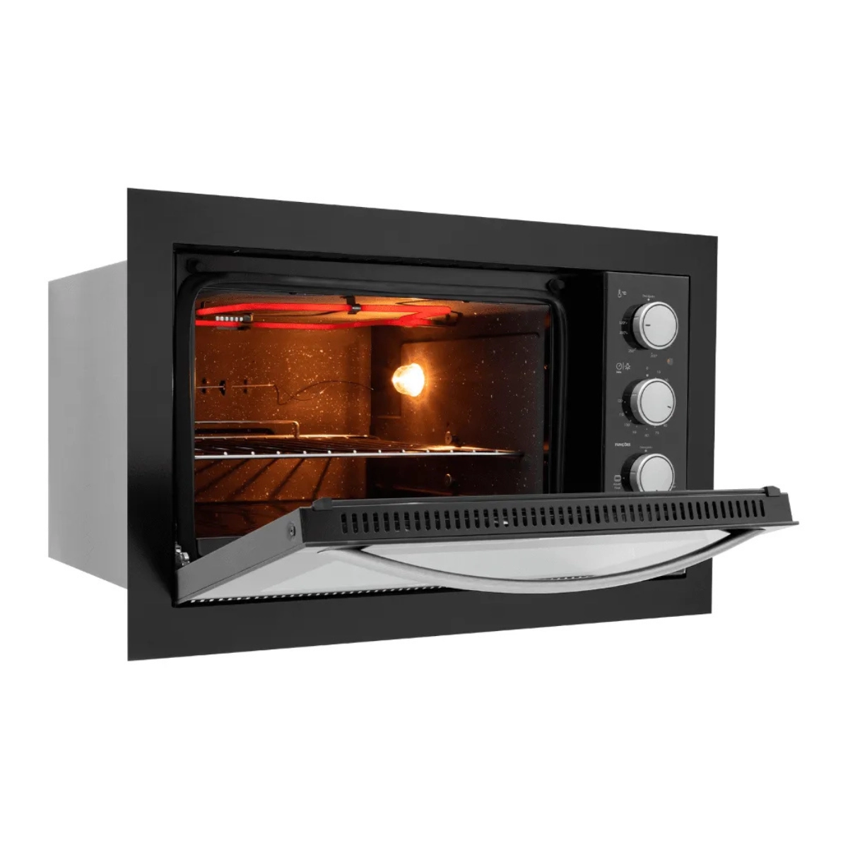FORNO ELETRICO FISCHER 48L FIT LINE EMBUTIR 1775W PRETO 127V 