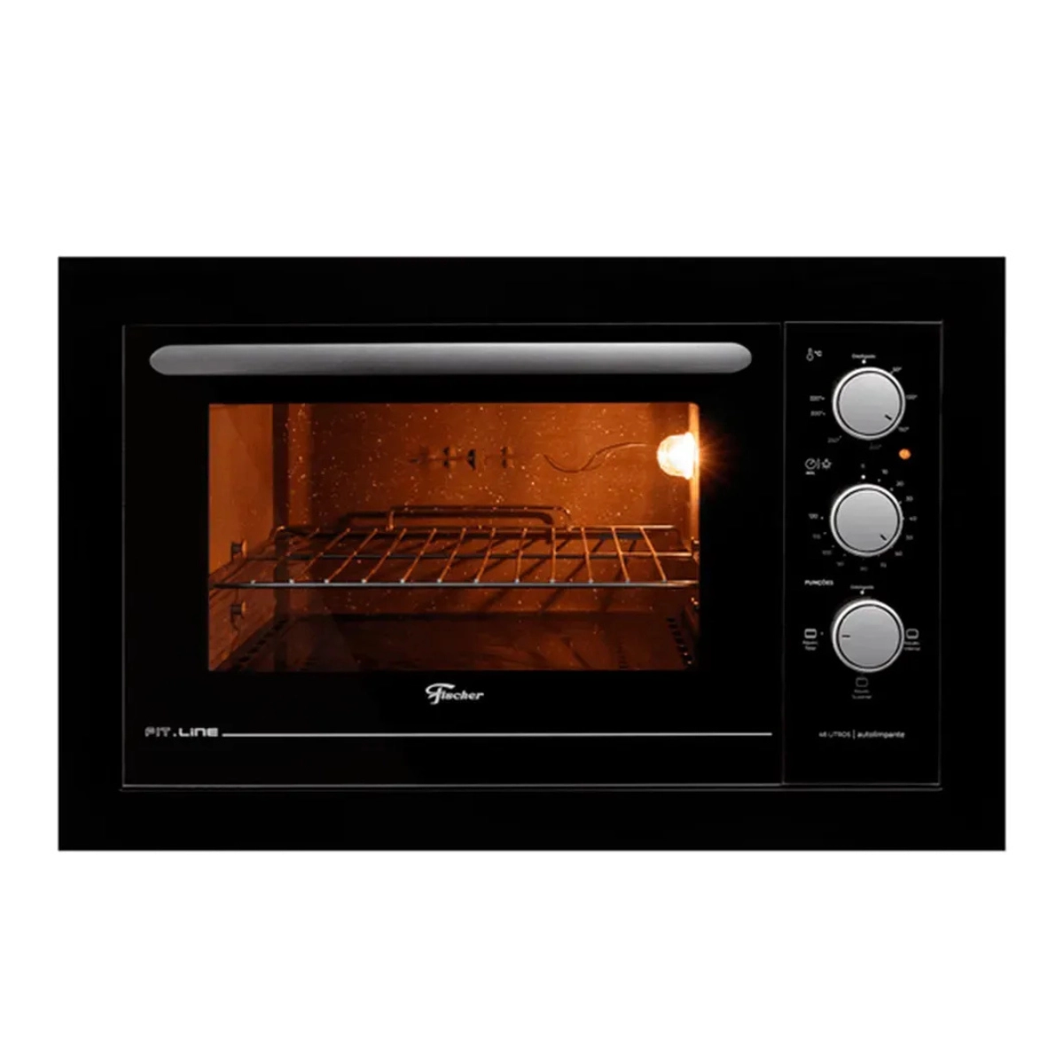 FORNO ELETRICO FISCHER 48L FIT LINE EMBUTIR 1775W PRETO 127V 