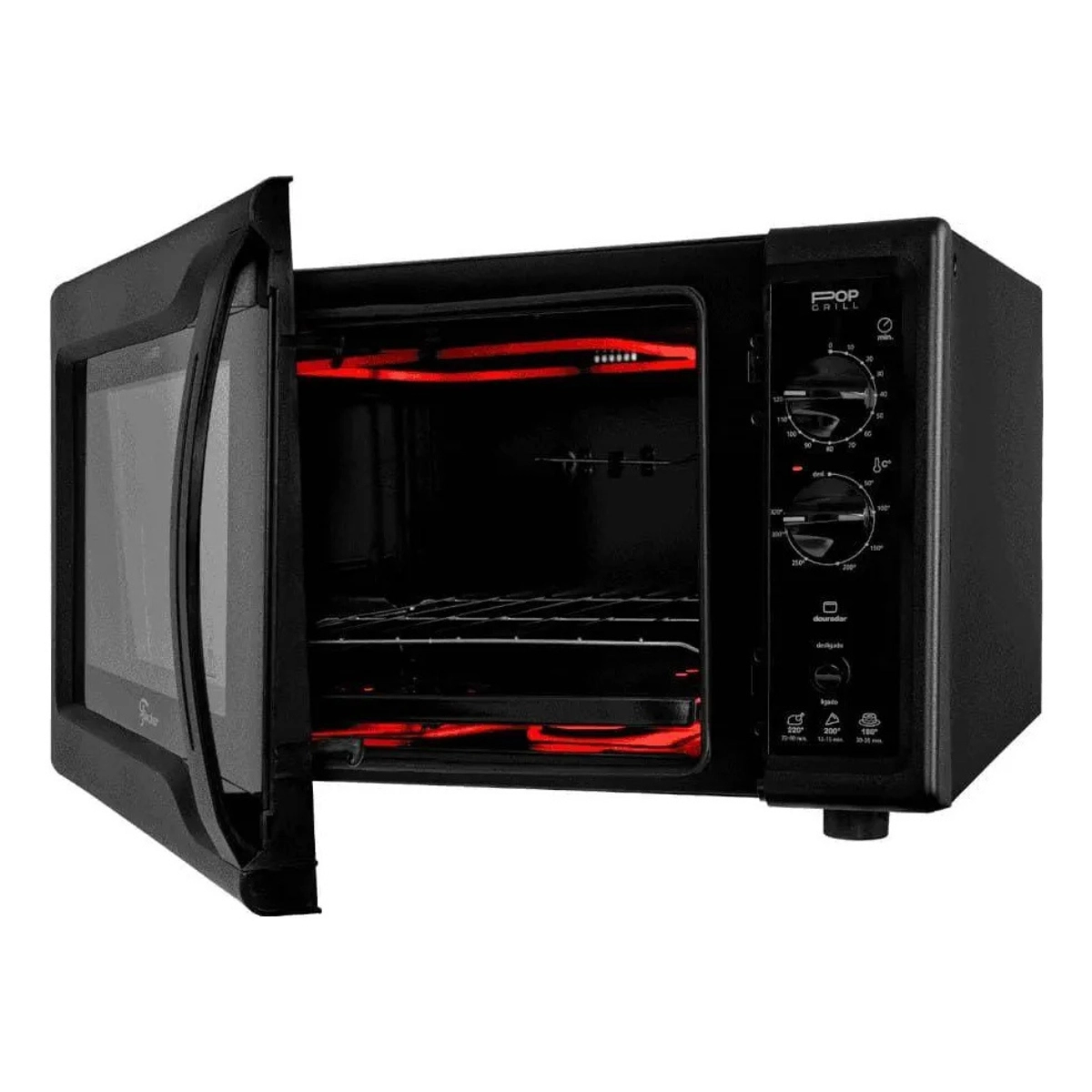 Forno Eletrico Fischer Pop Grill Bancada 44l Black 127v Forno Eletrico Fischer Pop Grill Bancada 44l Black 127v