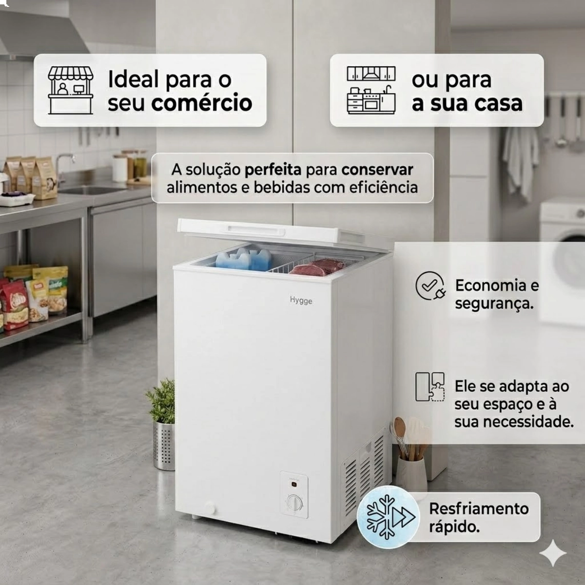 FREEZER HORIZONTAL ELGIN 99 LITROS 220V RESFRIAMENTO 4D