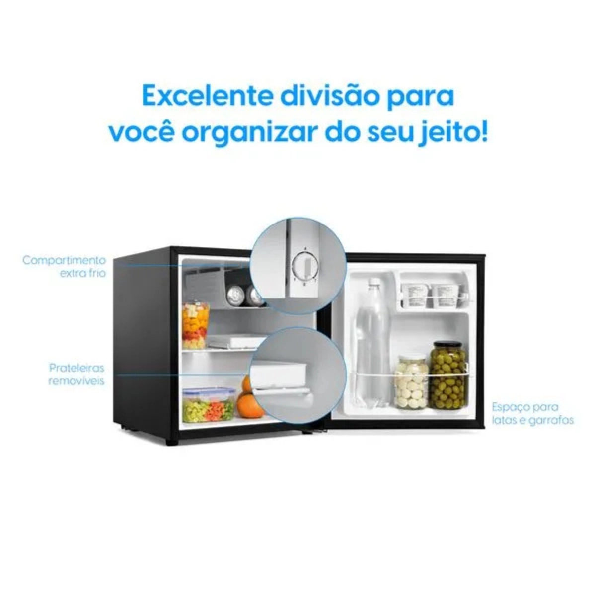 FRIGOBAR ELGIN 47 LITROS 220 PRETO PORTA REVERSIVEL 