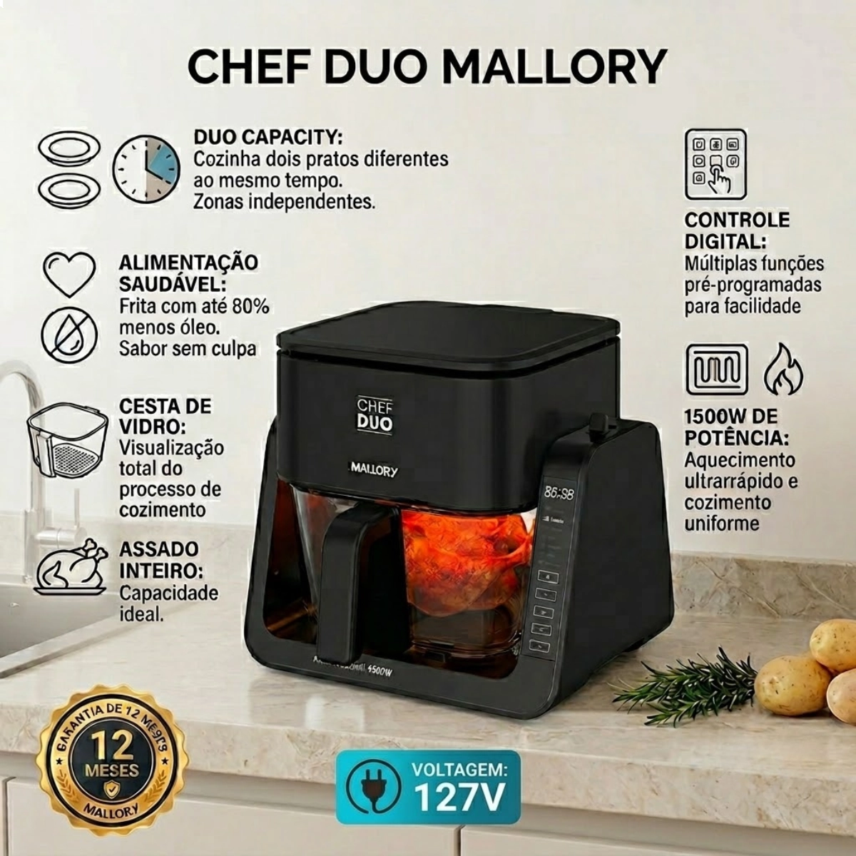 Fritadeira 2 em 1 Chef Duo 127v