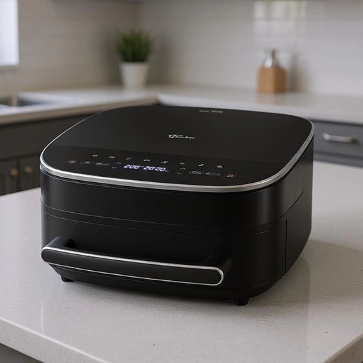 FRITADEIRA AIRFRYER COMPACTA 6 LITROS FISCHER DUAL GRILL  PRETA 127V