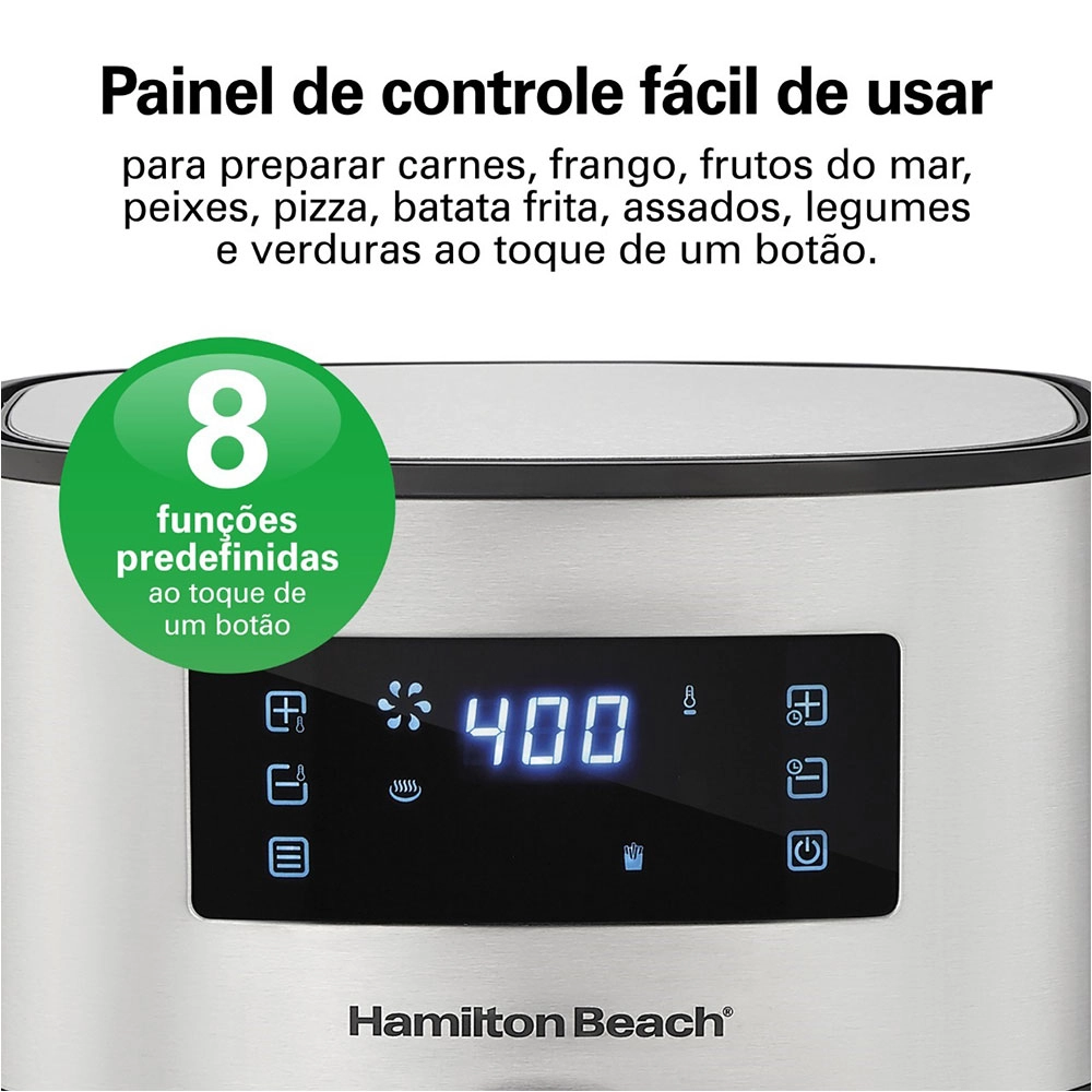 FRITADERA ELÉTRICA C/ TEMPORIZADOR 5L 127V HAMILTON BEACH 35075-BZ127