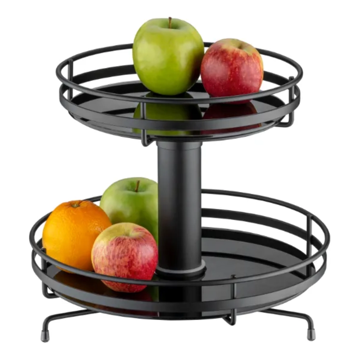 FRUTEIRA REDONDA GIRATÓRIA ELISA DIAMANTE EM VIDRO PRETO FOSCO FRUTEIRA REDONDA GIRATÓRIA ELISA DIAMANTE EM VIDRO PRETO FOSCO