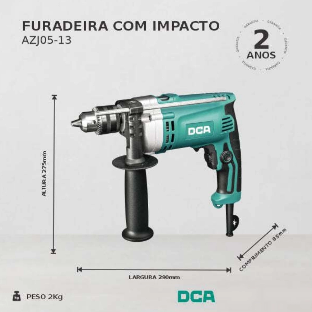 Furadeira Impacto 1/2'' 710w Azj05-13 - Dca Cor Verde Voltagem 220V