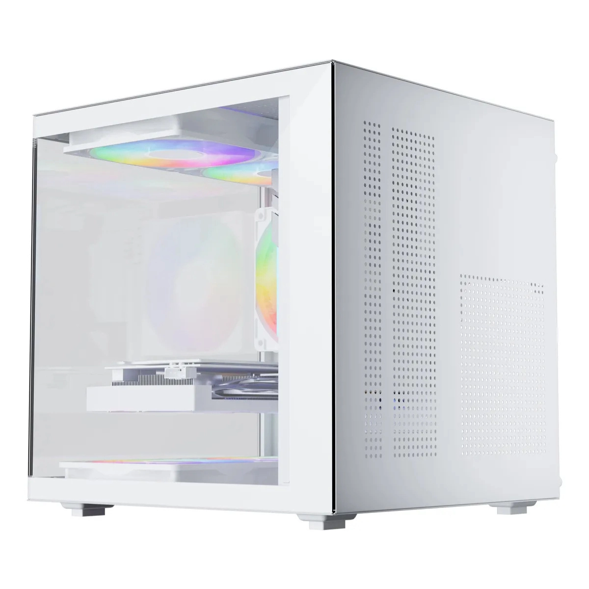 GABINETE GAMER AQUÁRIO LIFE PRO BG-066 C/ 5 COOLER FANS BRANCO