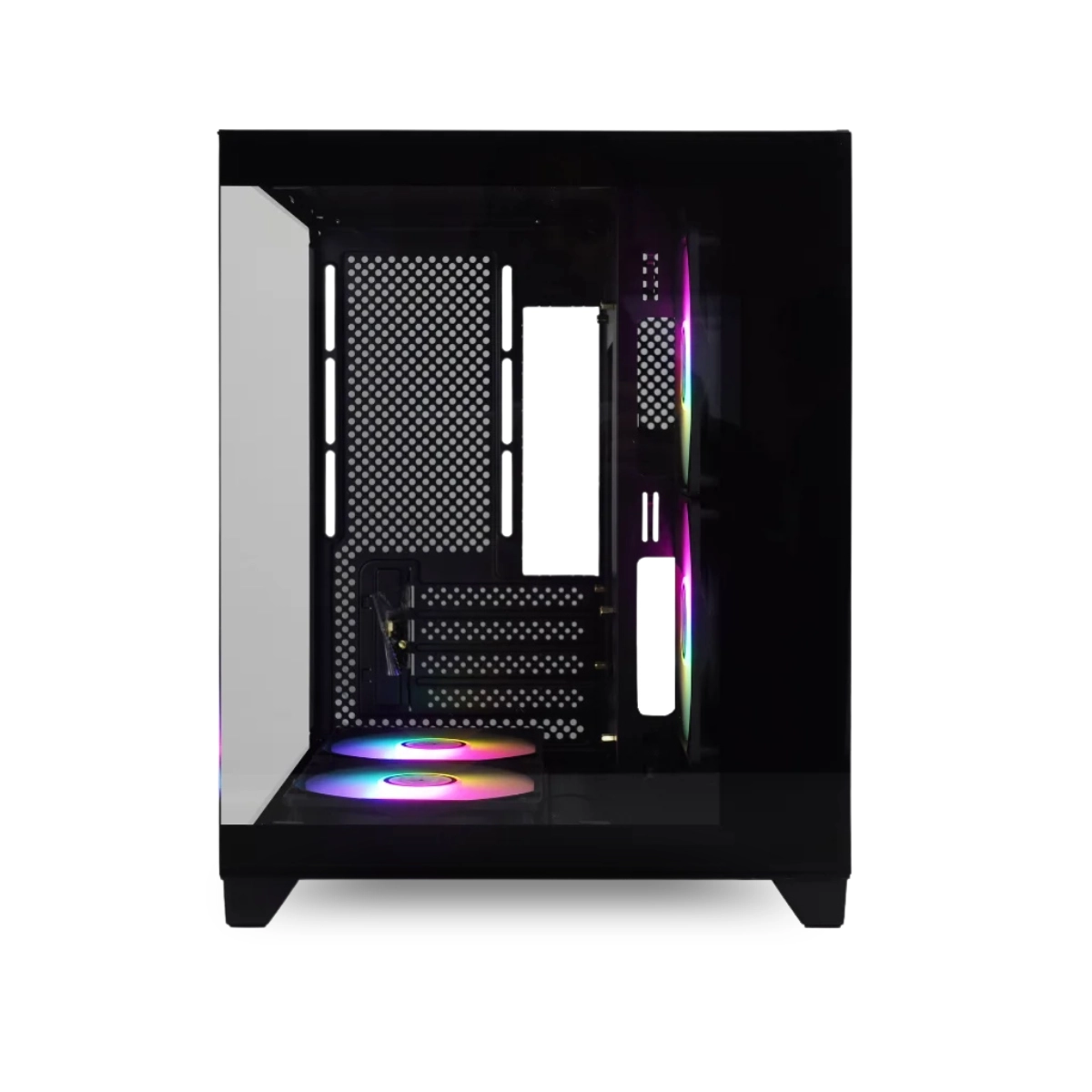 GABINETE MATX BRAZILPC GAMER AQUARIO BPC-240 PRETO COM 4 COOLER ARCO IRIS SEM FONTE