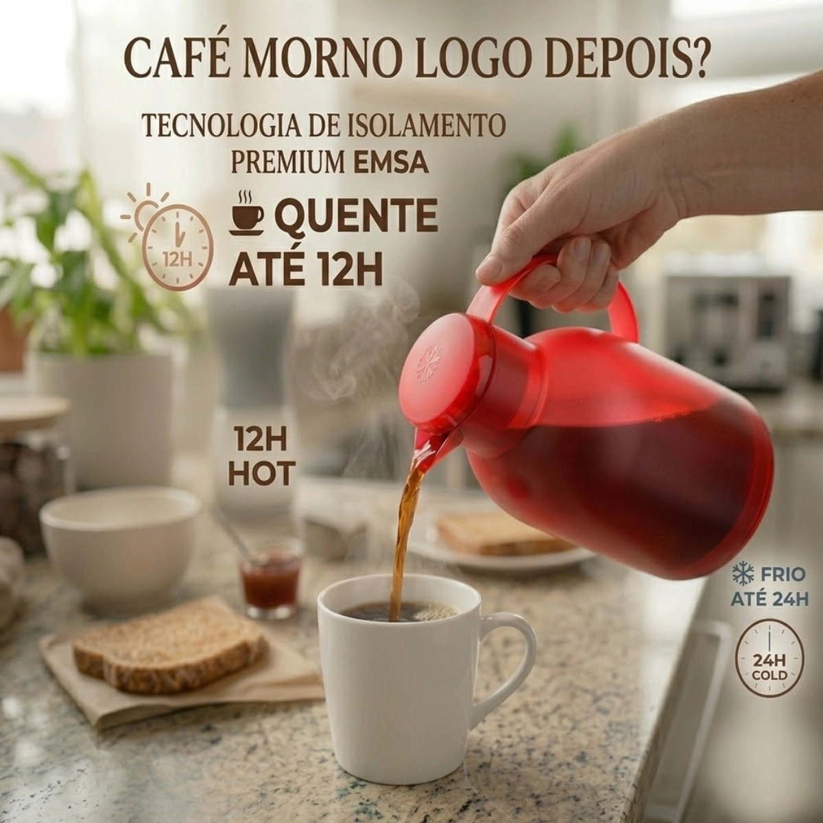 GARRAFA TÉRMICA DE CAFÉ EMSA SAMBA 1,5L VERMELHA ORIGINAL ALEMÃ GARRAFA TÉRMICA DE CAFÉ EMSA SAMBA 1,5L VERMELHA ORIGINAL ALEMÃ