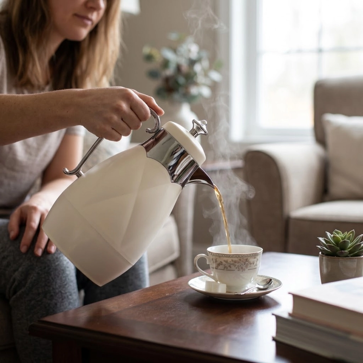 GARRAFA TÉRMICA MAYA 1 LITRO BRANCA PRESSÃO CAFÉ CHÁ TUUT GARRAFA TÉRMICA MAYA 1 LITRO BRANCA PRESSÃO CAFÉ CHÁ TUUT