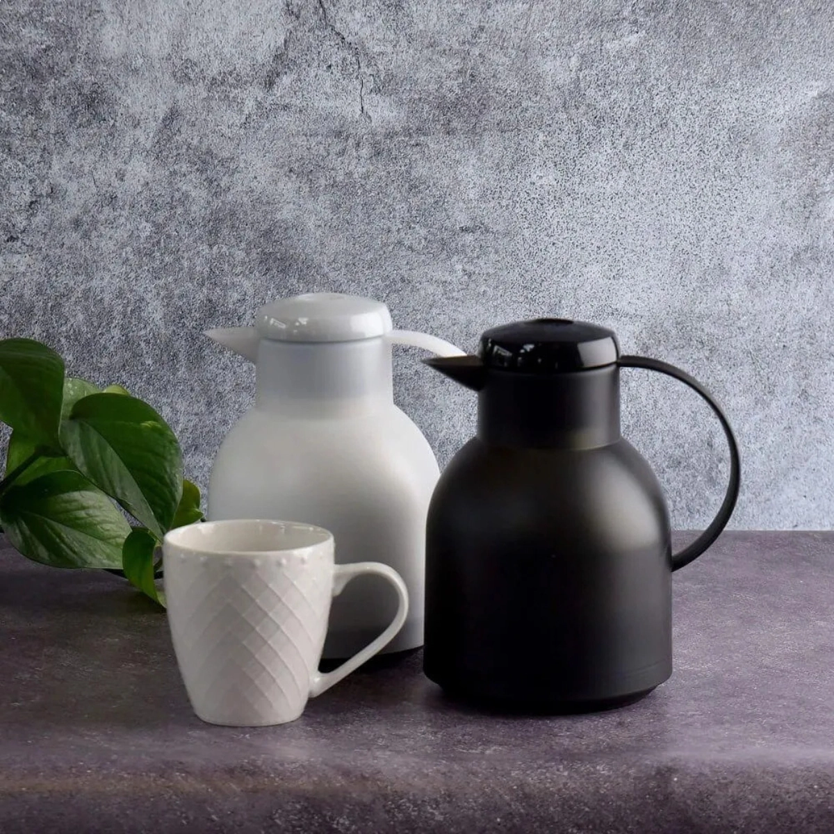 GARRAFA TERMICA HERMETICA SAMBA QUICK PRESS BRANCA EMSA 1 LITRO