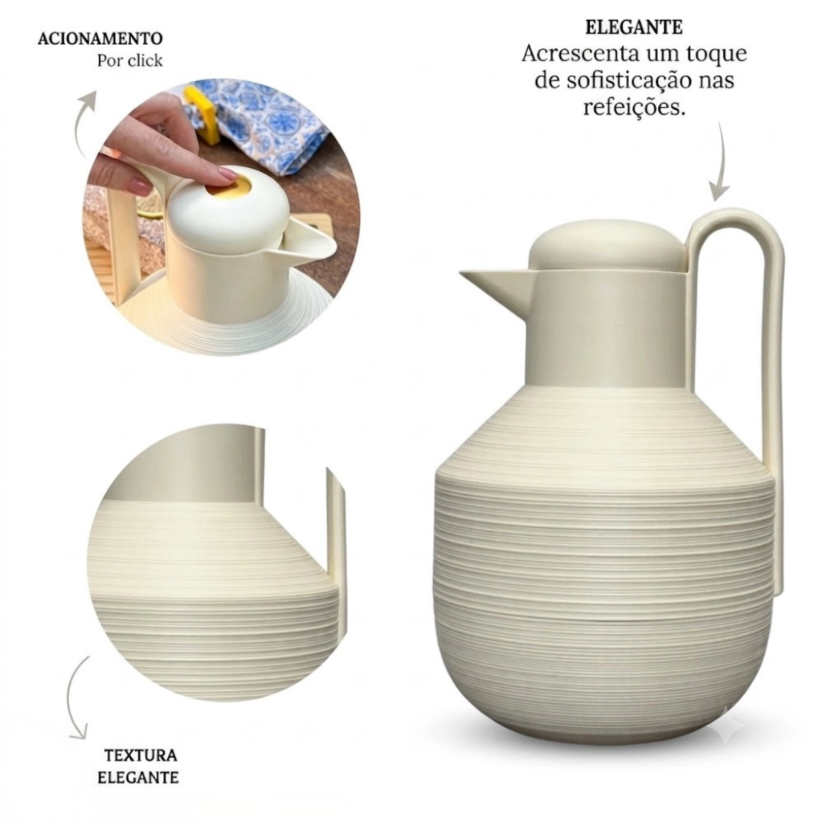Garrafa Termica Mocha Creme 1000ml