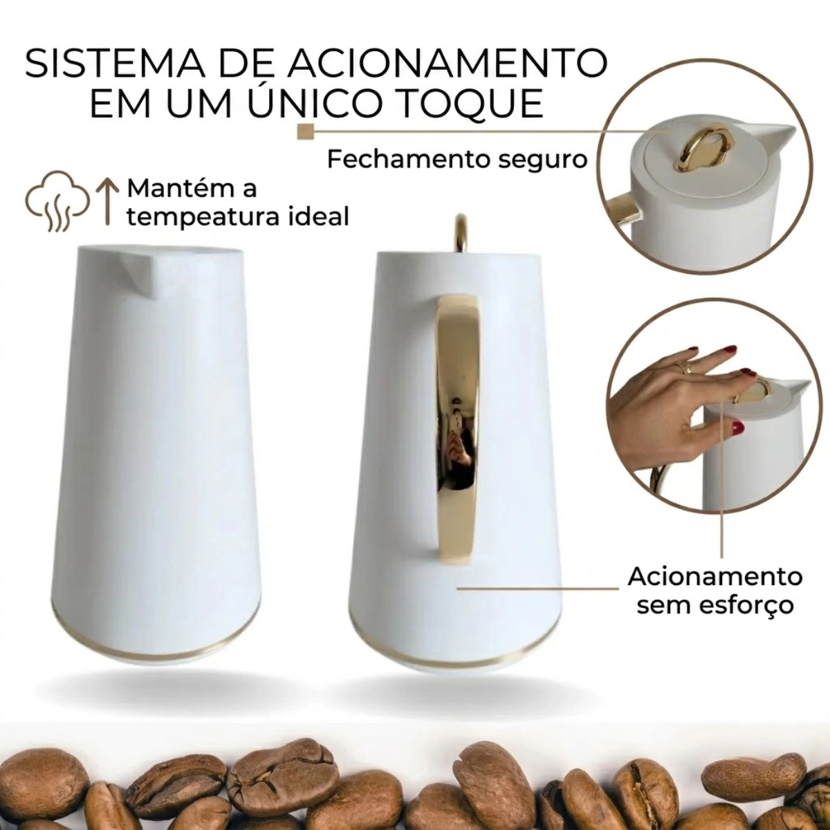 Garrafa Termica Samira 1 Litro Branca