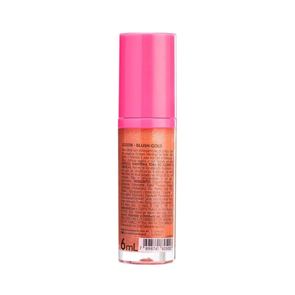 Gloss Glitter Ruby Kisses Electric Glaze Coral 6ml
