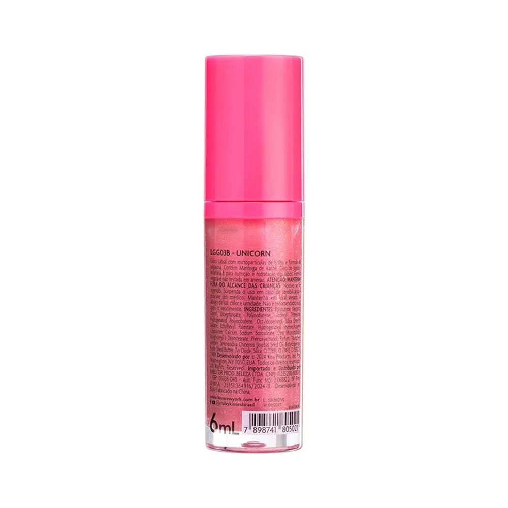 Gloss Labial Glitter Ruby Kisses Electric Glaze Rosa 6ml