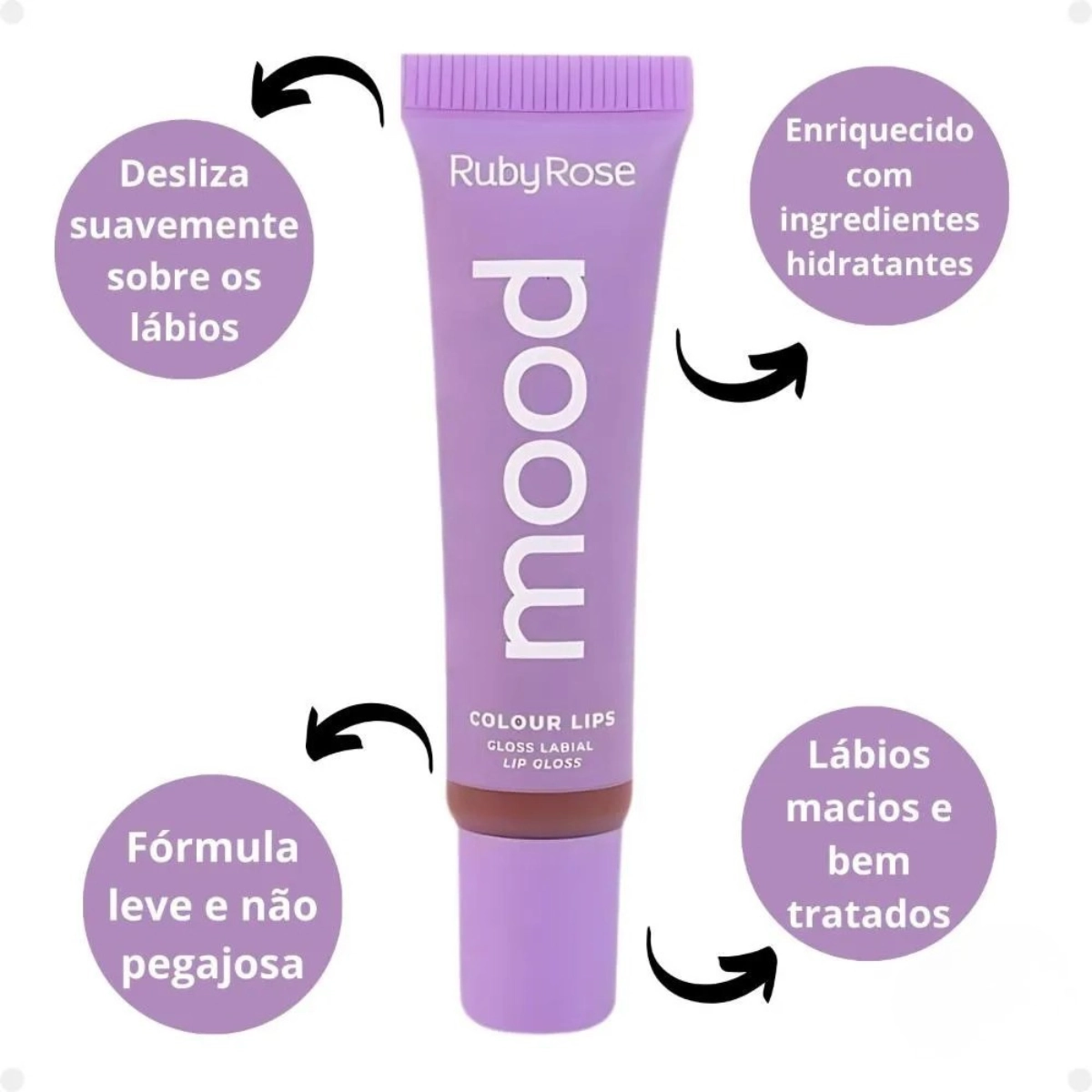 GLOSS LABIAL RUBY ROSE MOOD COLOUR LIPS DISCREET HB-7201-1