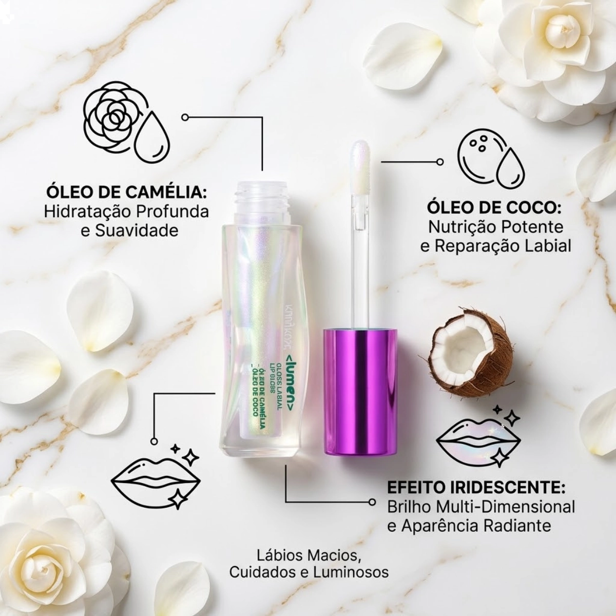 GLOSS LABIAL RUBY ROSE WONDER LUMEN SPARKLE EFEITO BRILHO