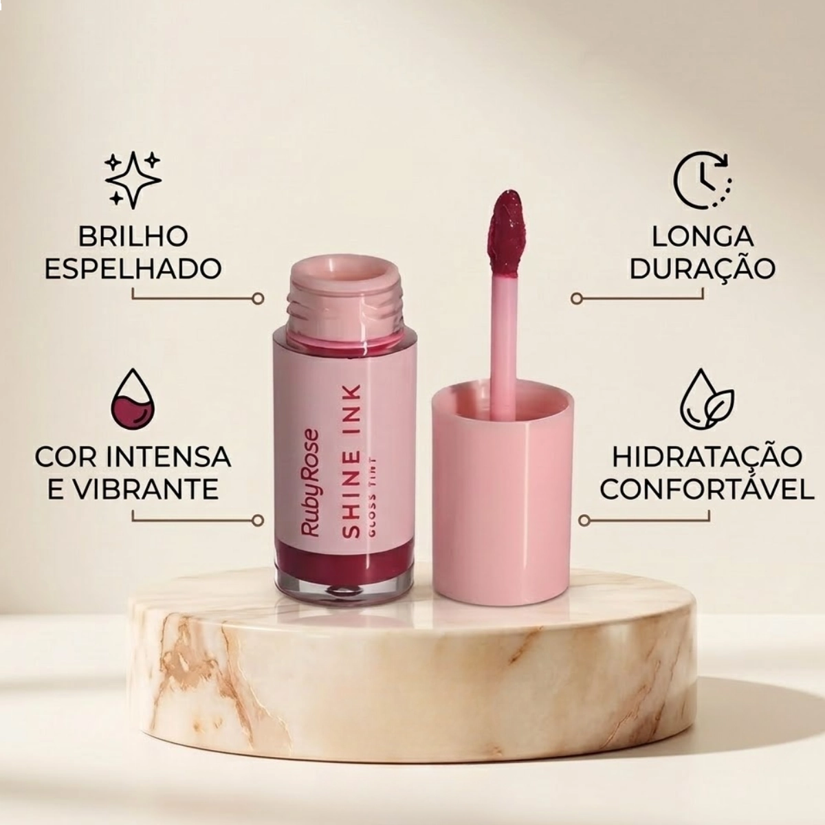 GLOSS TINT SHINE INK RUBY ROSE LONGA DURAÇÃO SI10 GLOSS TINT SHINE INK RUBY ROSE LONGA DURAÇÃO SI10