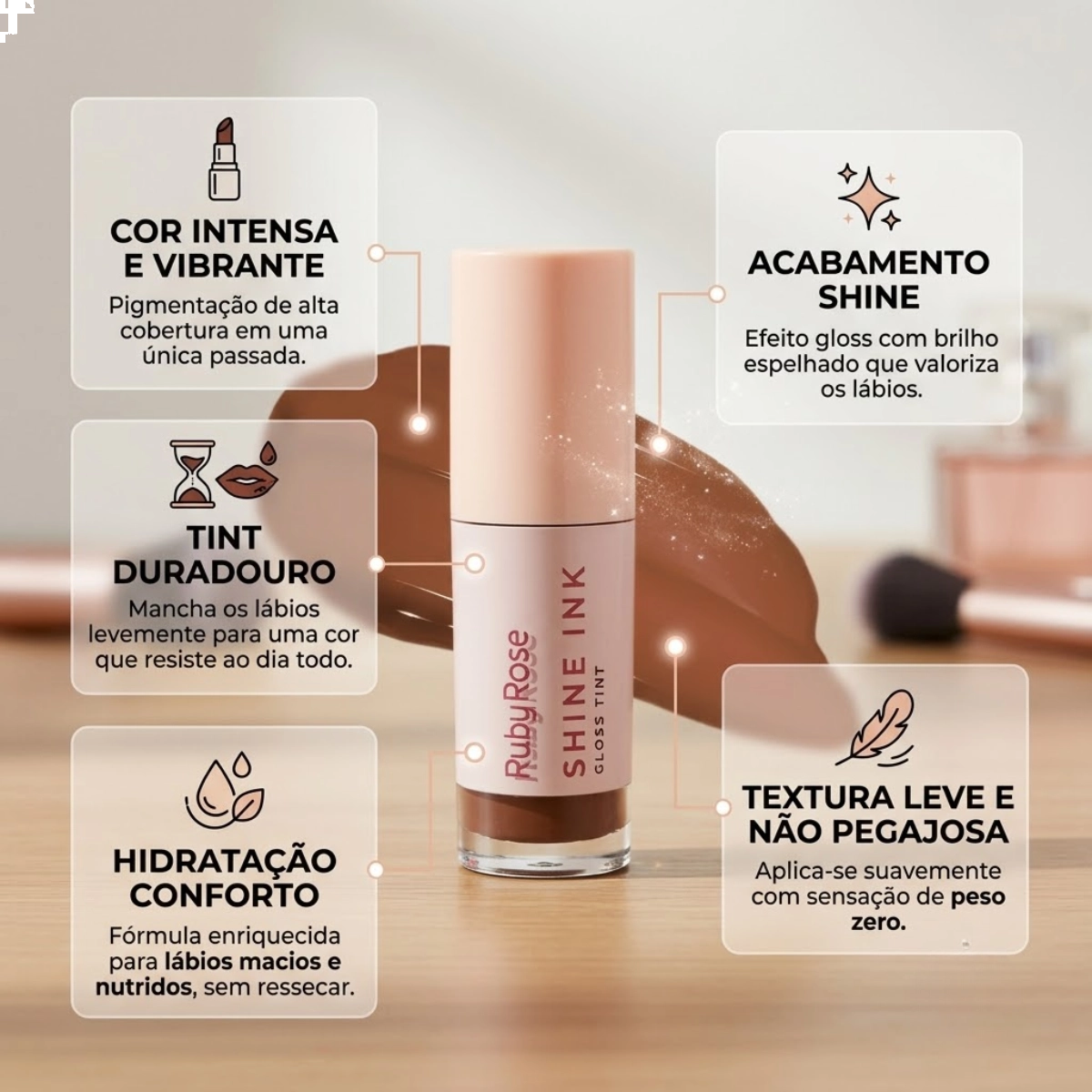 GLOSS TINT SHINE INK RUBY ROSE LONGA DURAÇÃO SI30 GLOSS TINT SHINE INK RUBY ROSE LONGA DURAÇÃO SI30