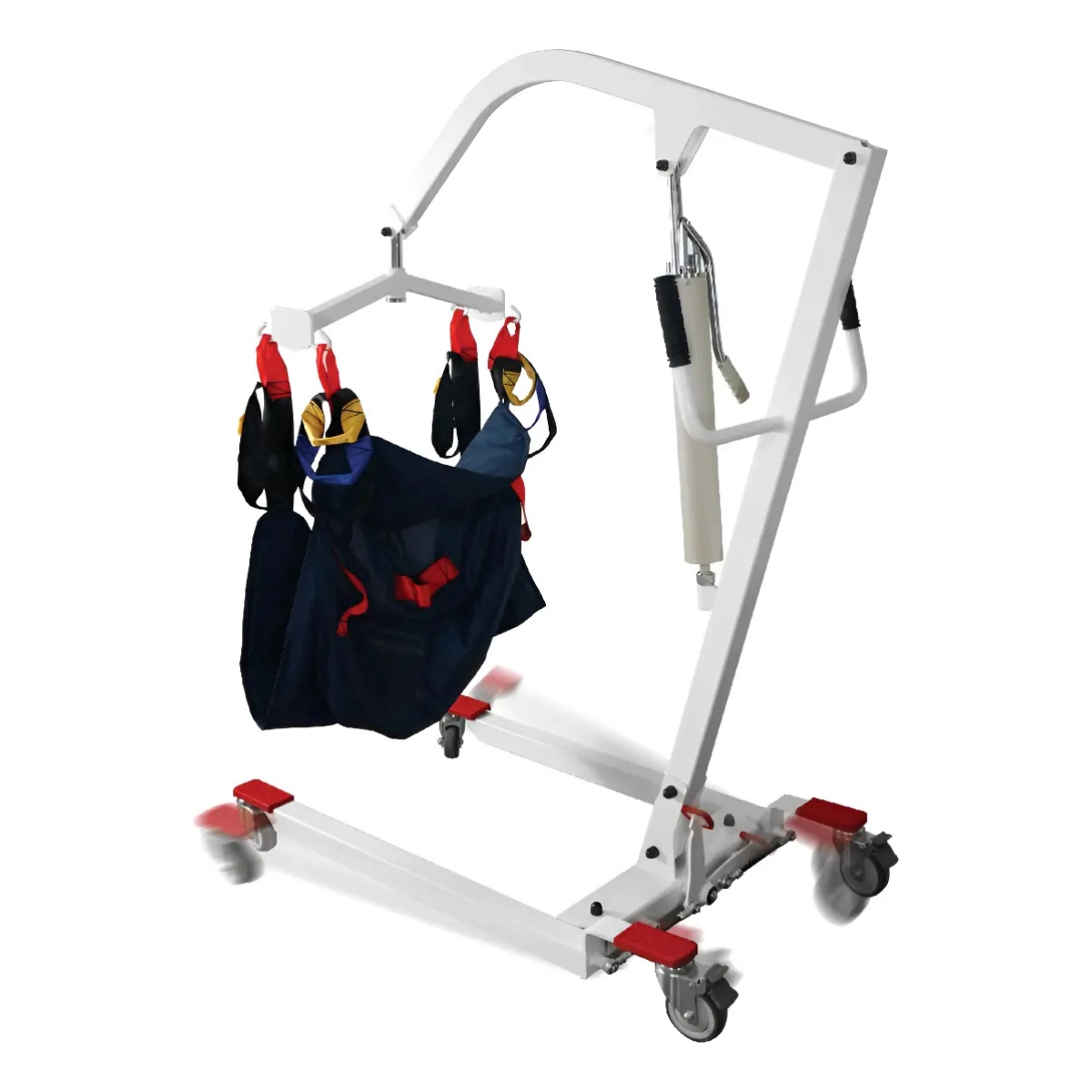 GUINCHO HIDRÁULICO PARA ELEVAÇÃO MANUAL 180KG D500 BRANCO COM CESTO DELLAMED