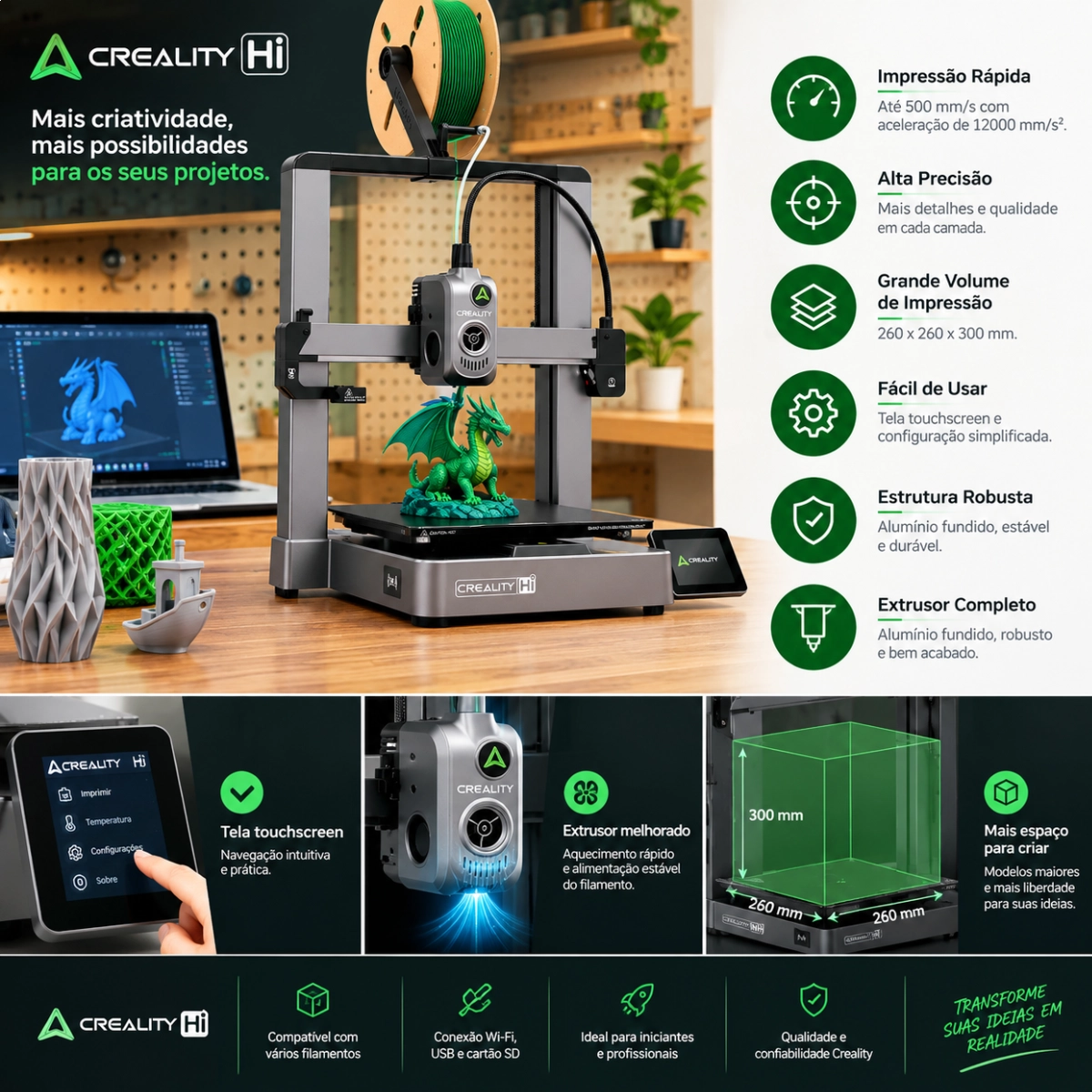 IMPRESSORA 3D CREALITY HI 1001010512 BIVOLT IMPRESSORA 3D CREALITY HI 1001010512 BIVOLT