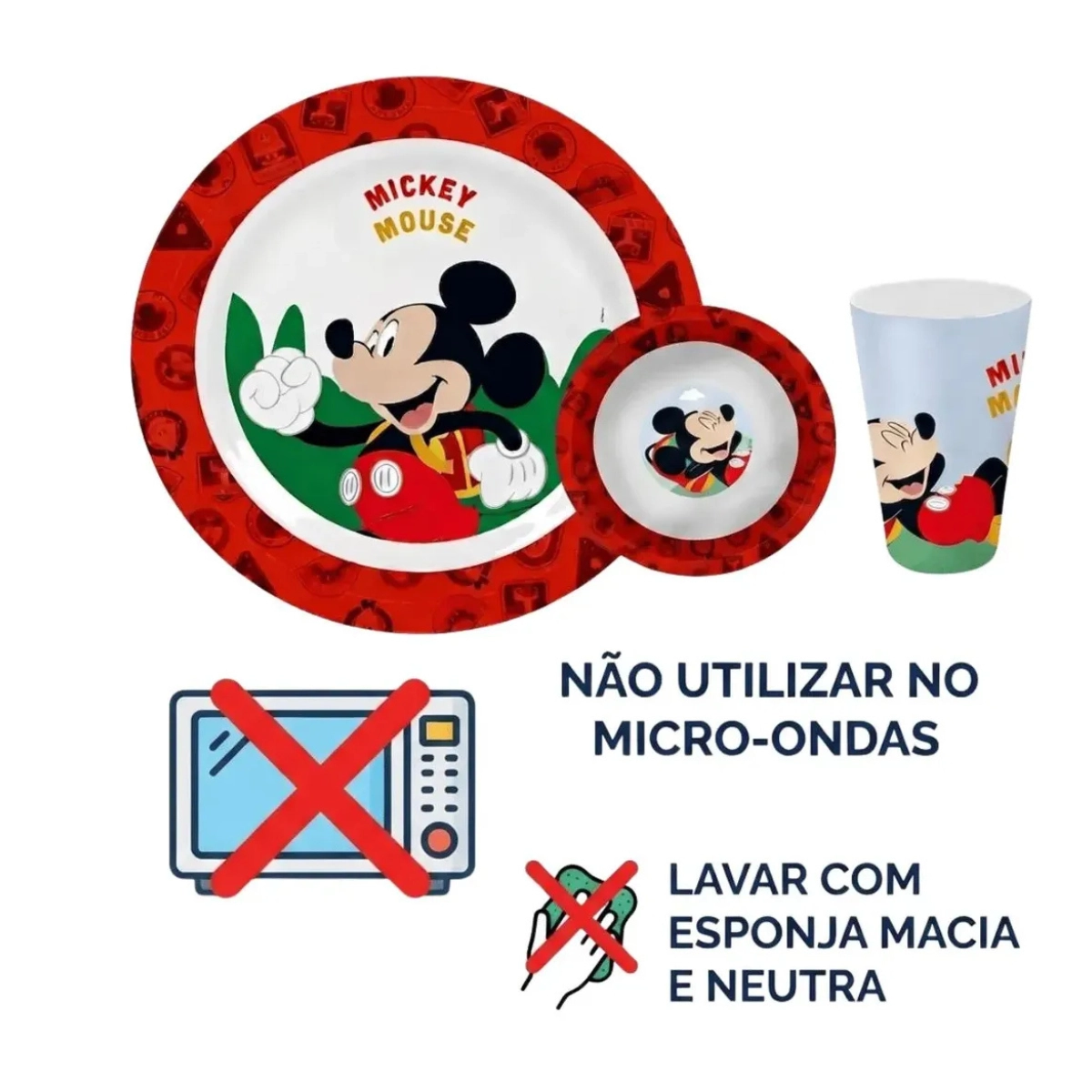 JOGO REFEIÇÃO INFANTIL MELAMINA MICKEY DISNEY COPO PRATO E TIGELA JOGO REFEIÇÃO INFANTIL MELAMINA MICKEY DISNEY COPO PRATO E TIGELA