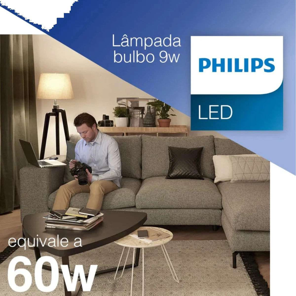 KIT 10 LÂMPADAS LED BULBO A60 9W 3000K 806LM BIVOLT