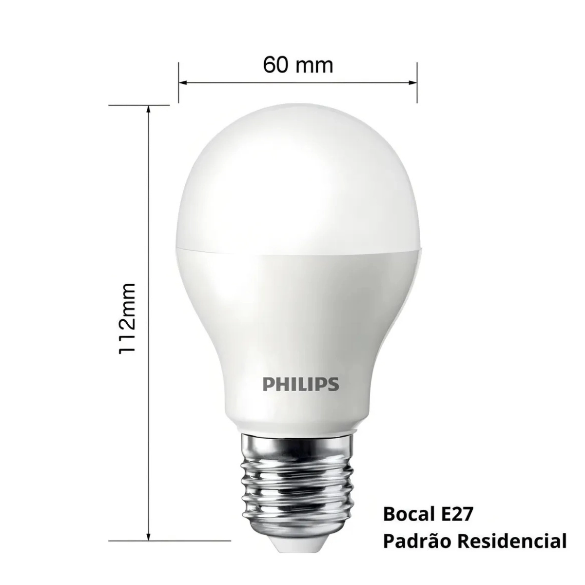 KIT 10 LAMPADAS LED BULBO A60 9W 6500K 806LM BIVOLT