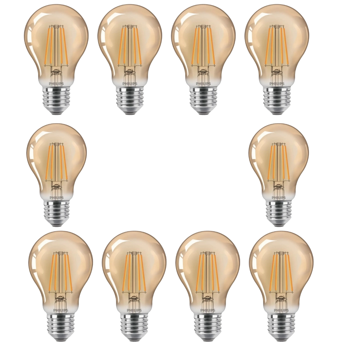 KIT 10 LAMPADAS LED RETRO FILAMENTO PHILIPS A60 4W LUZ QUENTE 2500K