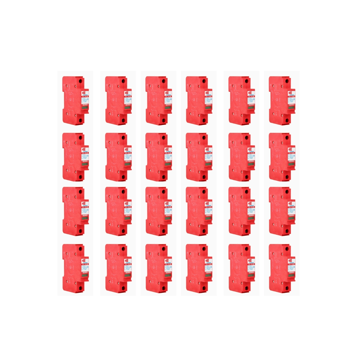 KIT 24 UN DISPOSITIVO DE PROTEÇÃO CONTRA RAIOS ADPS FRONT V 275V 45KA VERMELHO