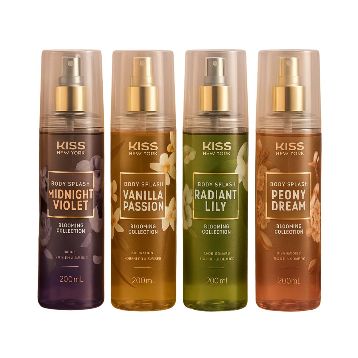 KIT BODY SPLASH LINHA BLOOMING 200ML C/4 - KISS NEW YORK KIT BODY SPLASH LINHA BLOOMING 200ML C/4 - KISS NEW YORK