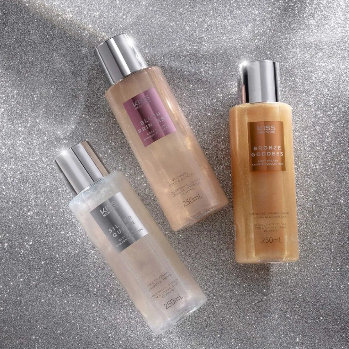 KIT BODY SPLASHS LINHA SHIMMER 3 UNIDADES - KISS NEW YORK